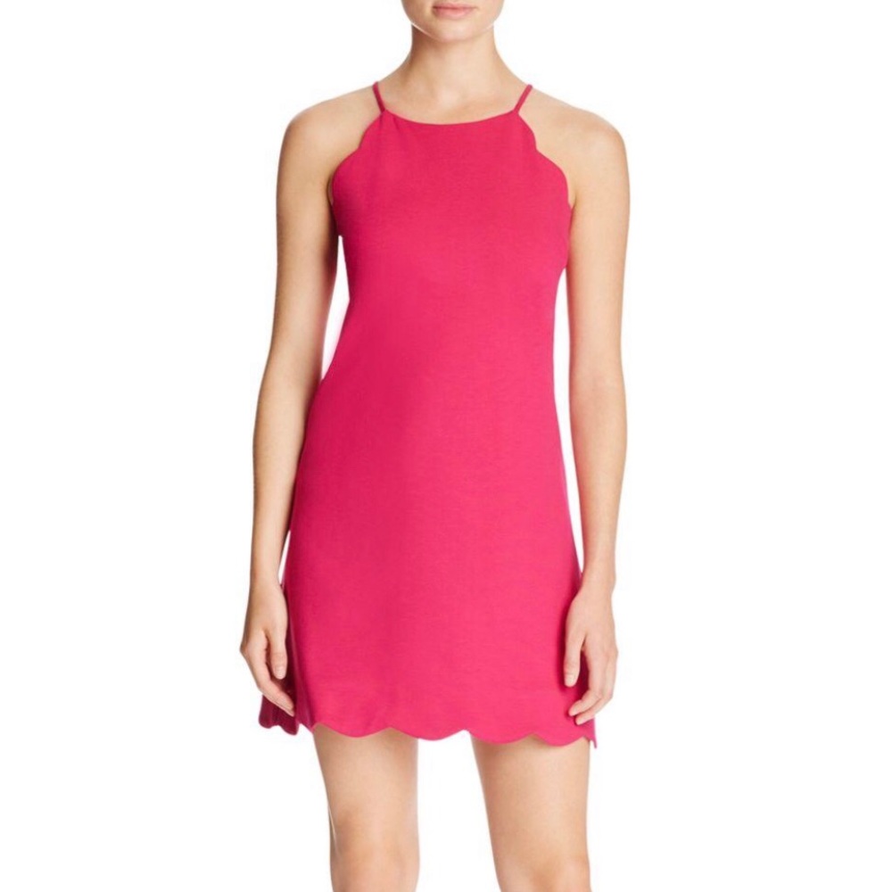 Aqua scallop mini dress
